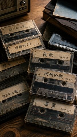 Cassette tapes with handwritten labels